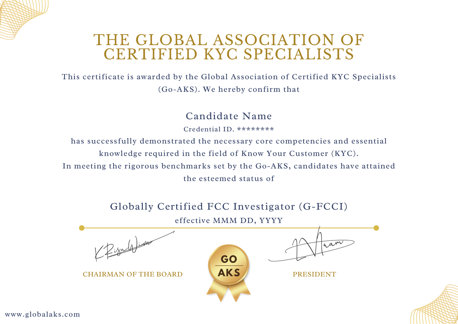 G-FCCI KYC Certification G-FCCI KYC Certification